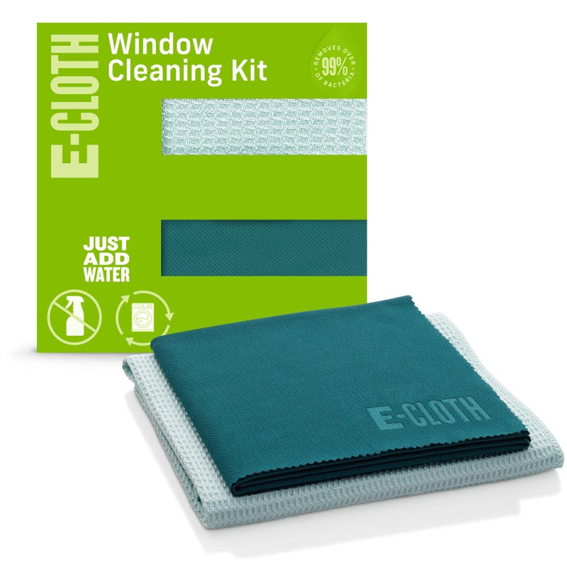 E-Cloth 3-Pack Window Cleaning Cloth - Streak-Free Glass & Mirror Cleaning Kit with Just Water  Glass Cleaning Cloth  Microfiber Towel Kit for Windows  Car Windshield  Mirrors - Alaskan Blue - Image 2